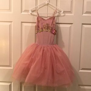 Dusty Rose and Gold ballet dress